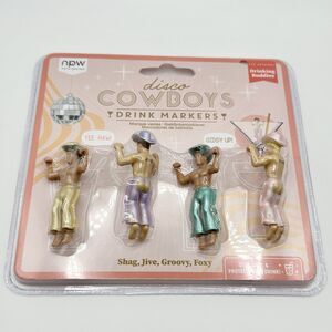 NPW Drinking Buddies Disco Cowboys Drink Markers / Wine Glass Charms